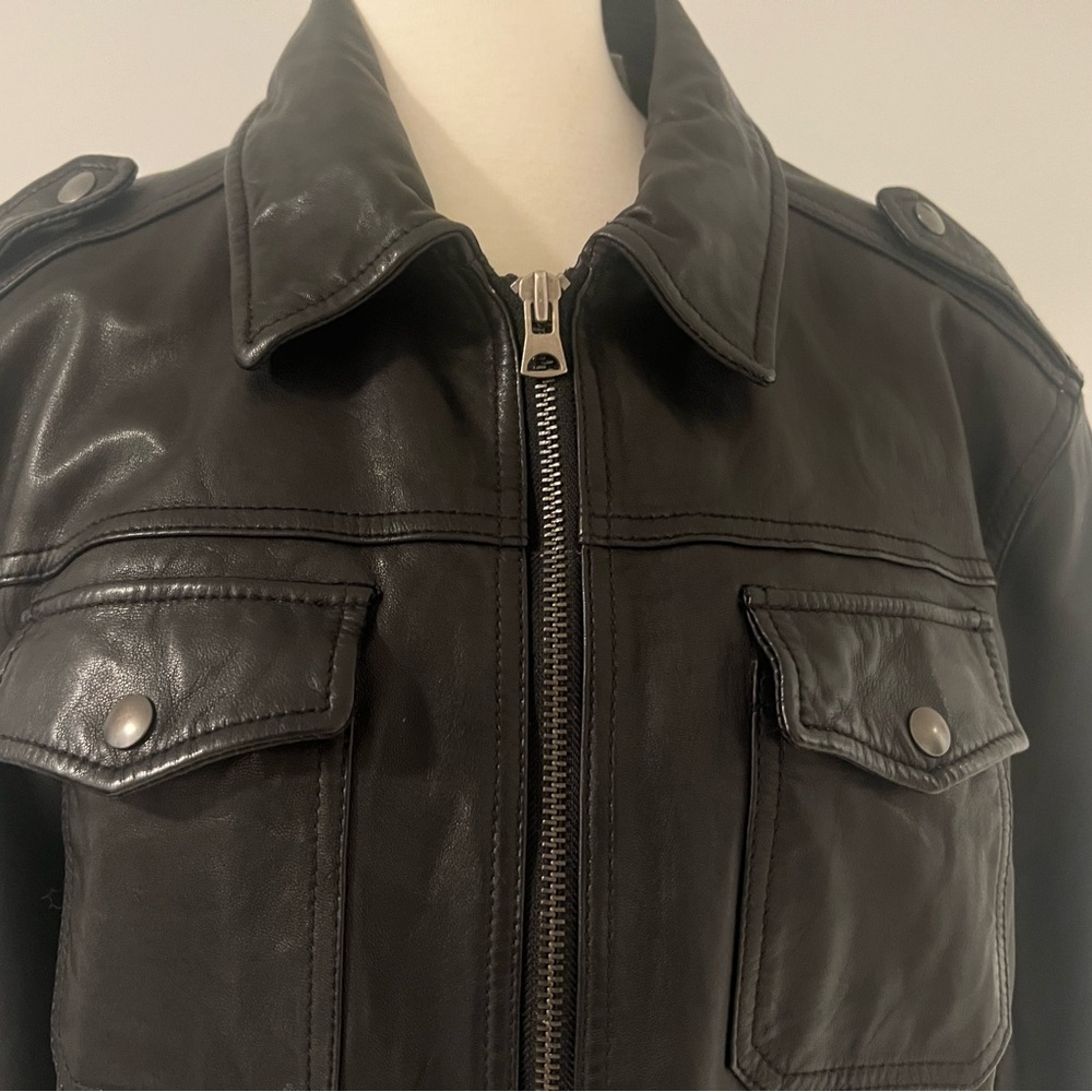 Levi's Black Military Style Leather Jacket